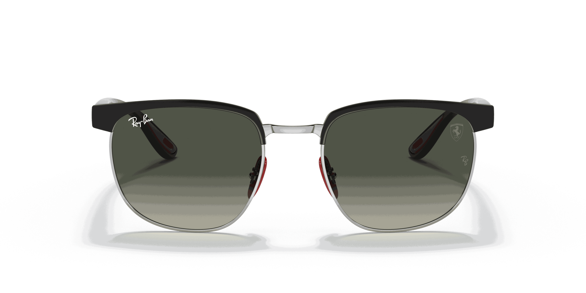 [Grey Gradient Lenses, Polished Black On Silver Frame]