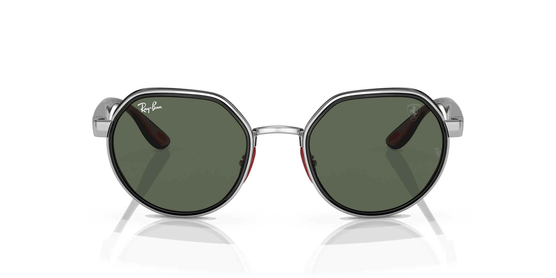 [Dark Green Lenses, Polished Silver Frame]