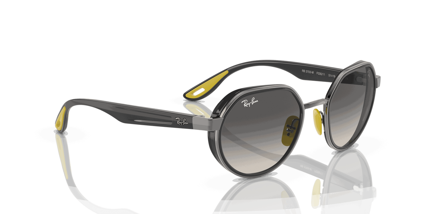 [Grey Gradient Lenses, Polished Gunmetal Frame]