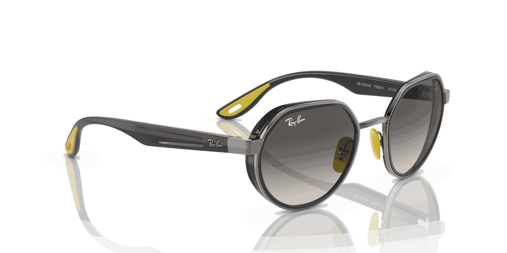 [Grey Gradient Lenses, Polished Gunmetal Frame]