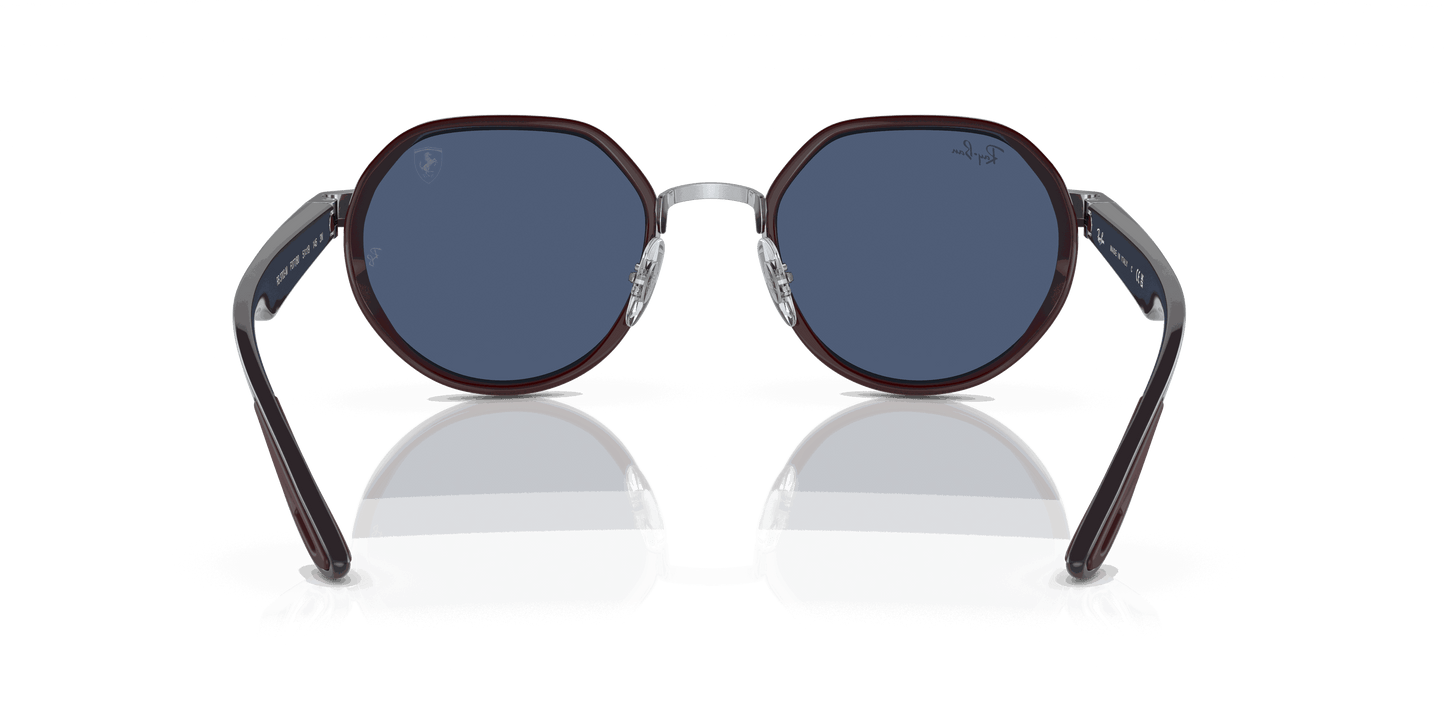 [Dark Blue Lenses, Polished Silver Frame]