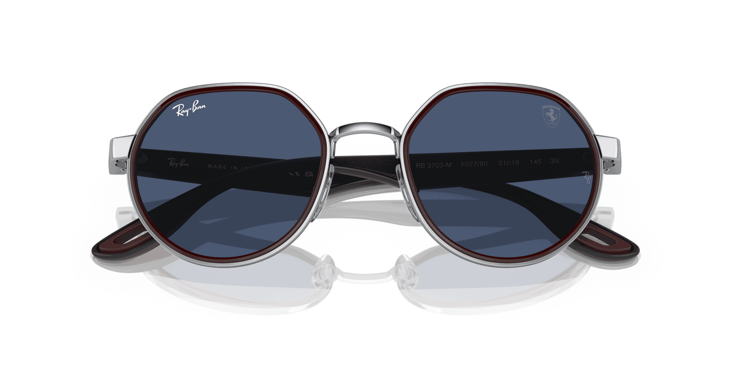 [Dark Blue Lenses, Polished Silver Frame]