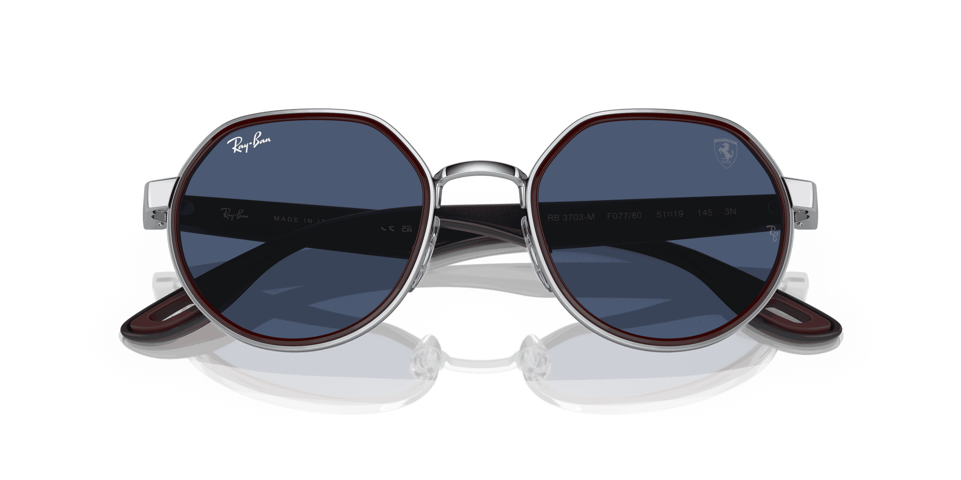 [Dark Blue Lenses, Polished Silver Frame]
