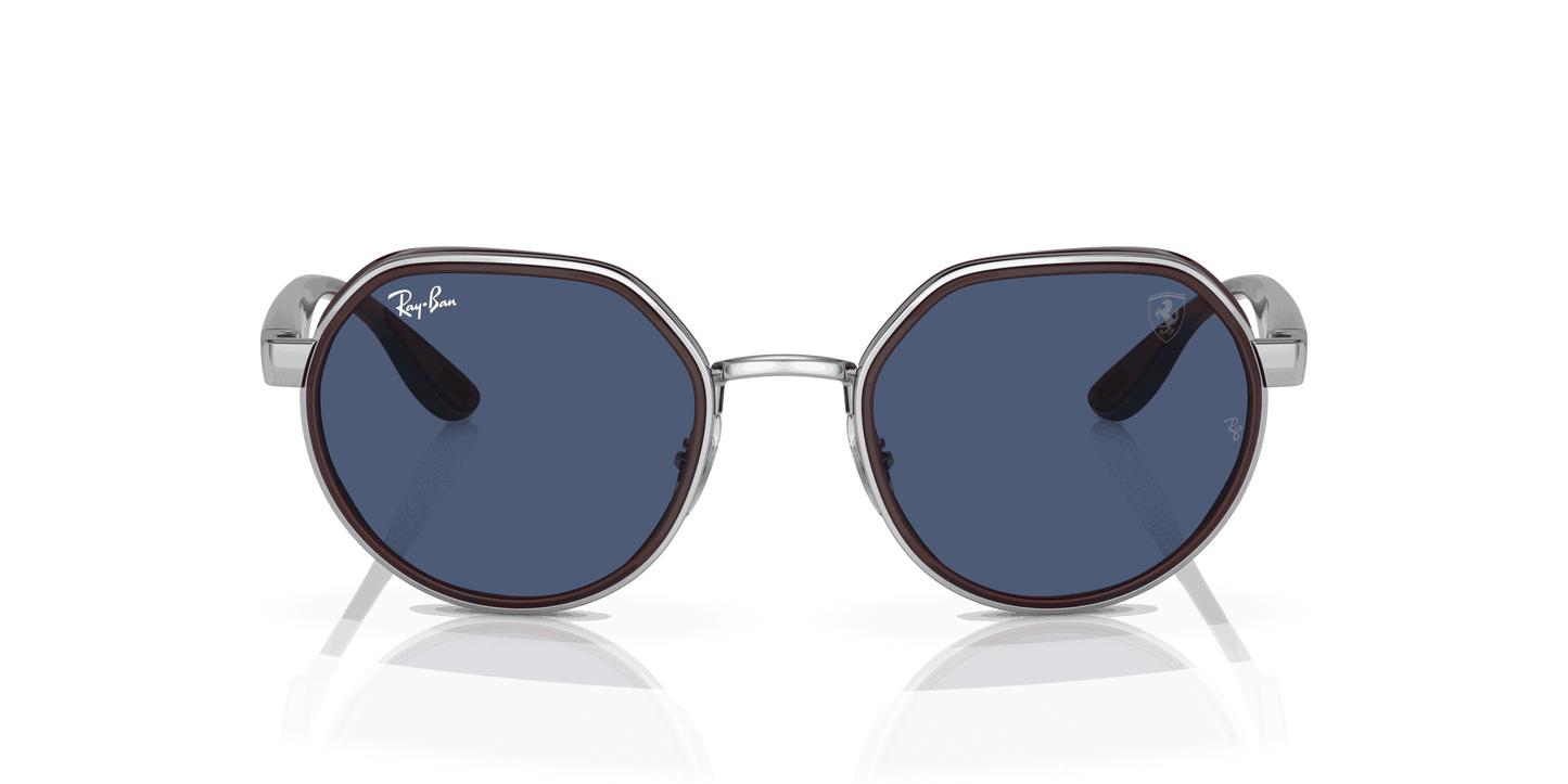 [Dark Blue Lenses, Polished Silver Frame]