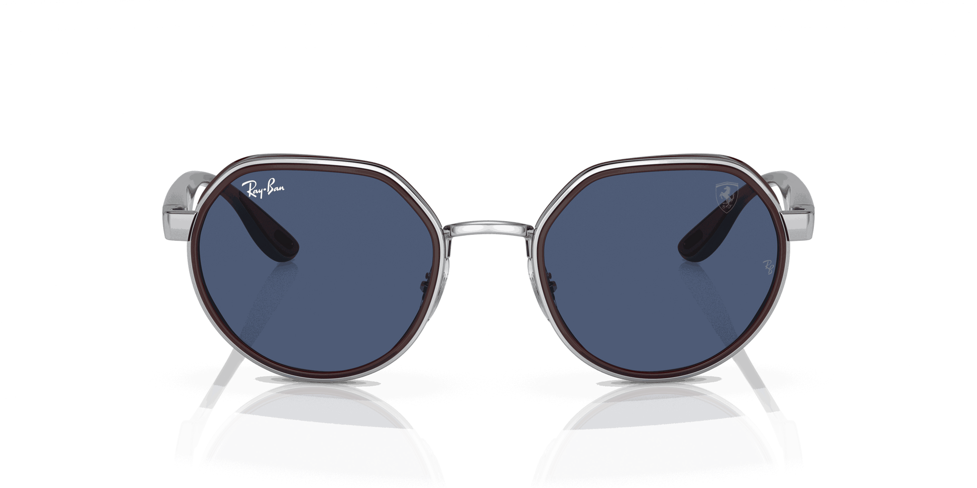 [Dark Blue Lenses, Polished Silver Frame]