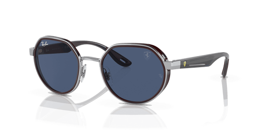 [Dark Blue Lenses, Polished Silver Frame]
