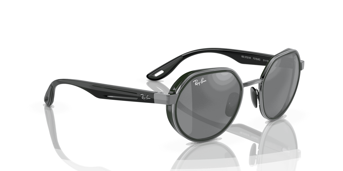 [Grey Mirror Silver Gradient Lenses, Polished Gunmetal Frame]