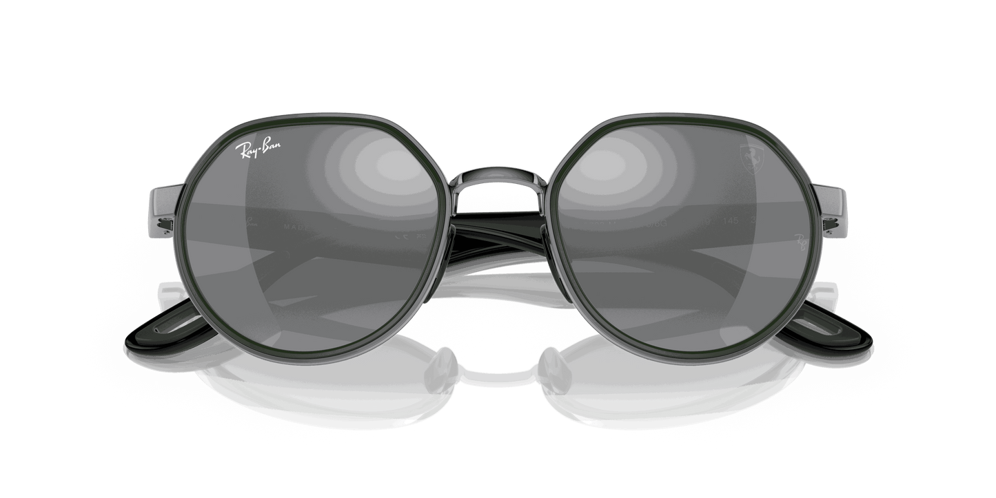 [Grey Mirror Silver Gradient Lenses, Polished Gunmetal Frame]
