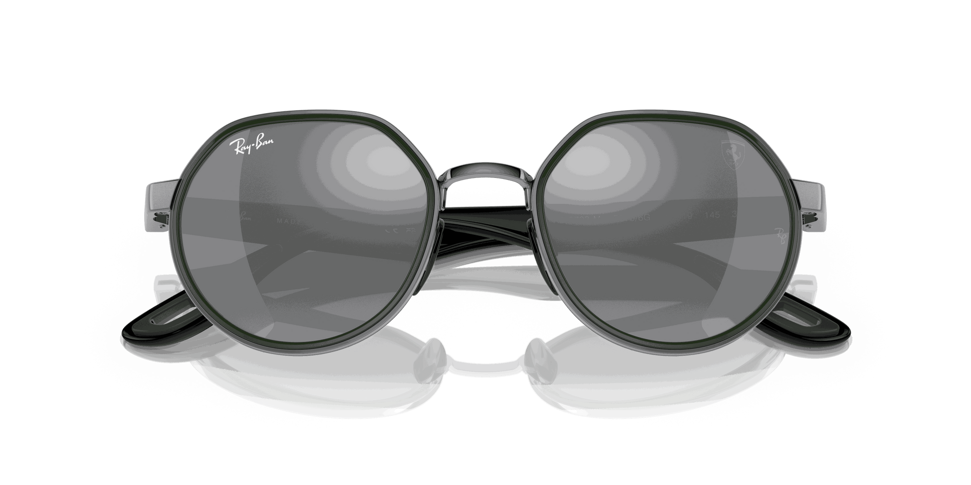 [Grey Mirror Silver Gradient Lenses, Polished Gunmetal Frame]