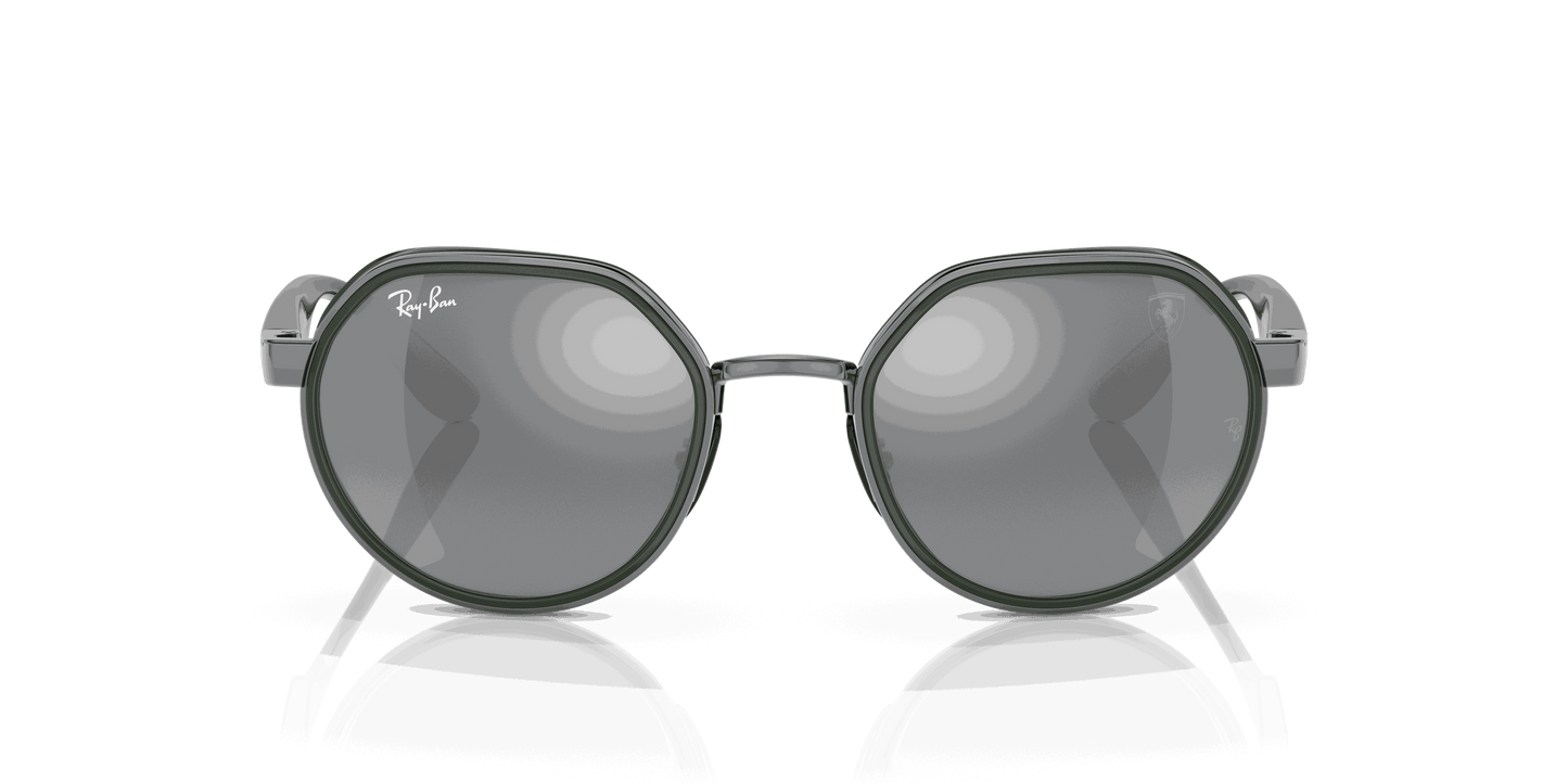[Grey Mirror Silver Gradient Lenses, Polished Gunmetal Frame]