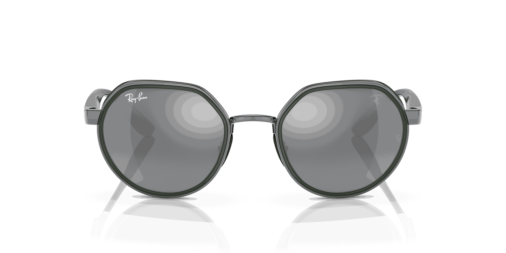 [Grey Mirror Silver Gradient Lenses, Polished Gunmetal Frame]