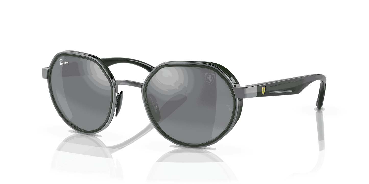 [Grey Mirror Silver Gradient Lenses, Polished Gunmetal Frame]