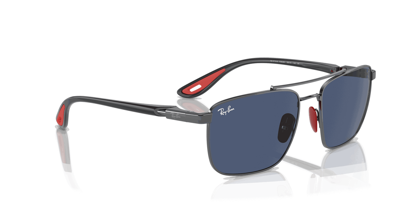 [Dark Blue Lenses, Polished Gunmetal Frame]