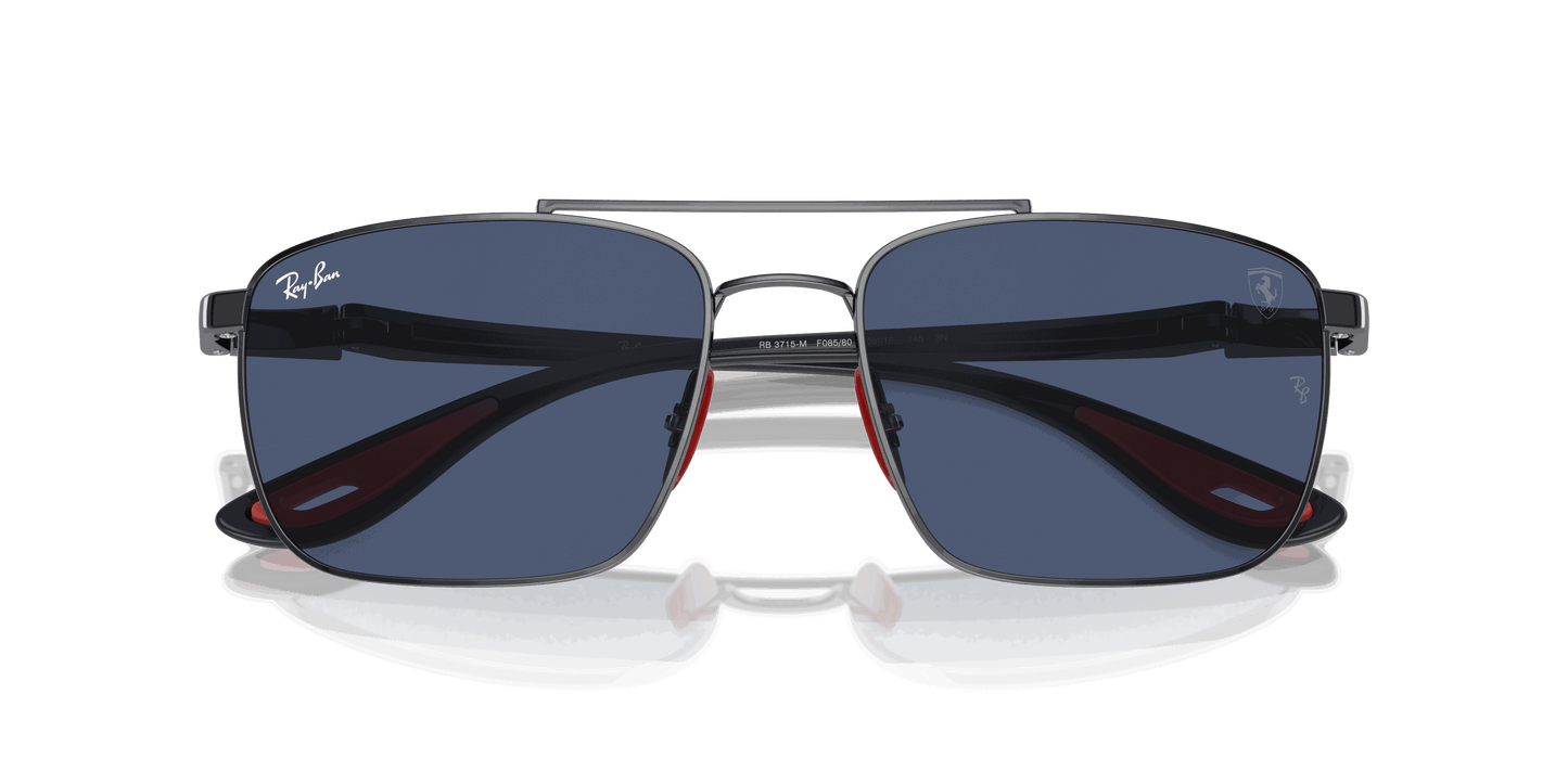 [Dark Blue Lenses, Polished Gunmetal Frame]