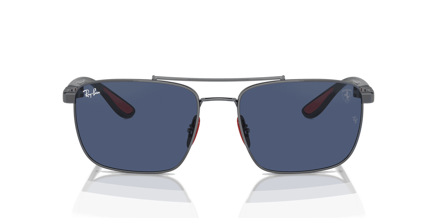 [Dark Blue Lenses, Polished Gunmetal Frame]
