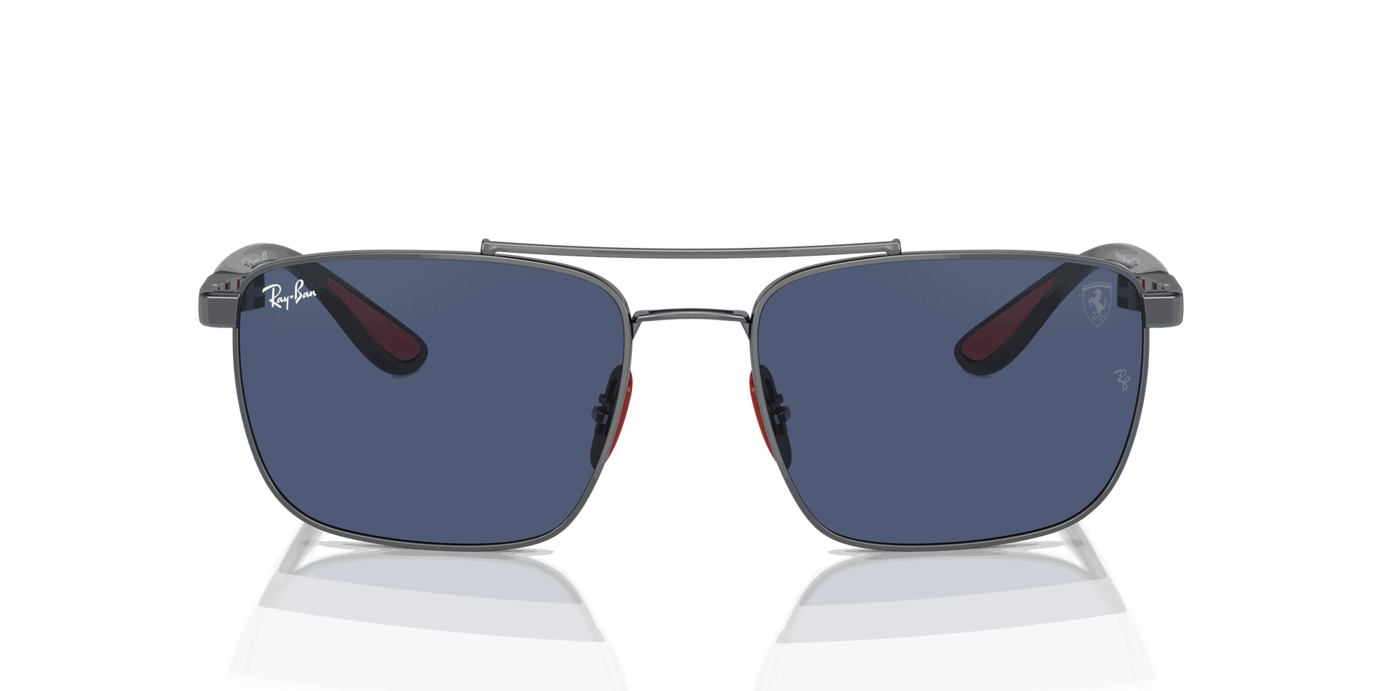 [Dark Blue Lenses, Polished Gunmetal Frame]