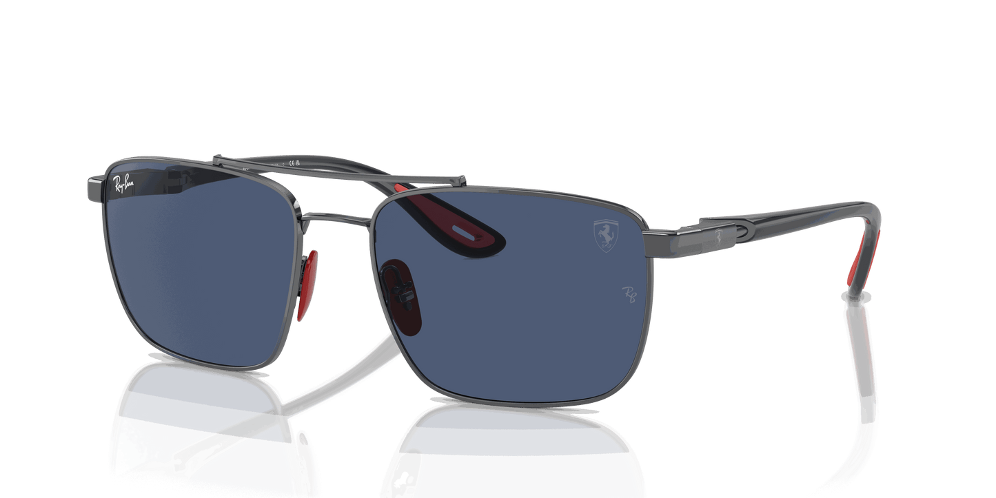 [Dark Blue Lenses, Polished Gunmetal Frame]