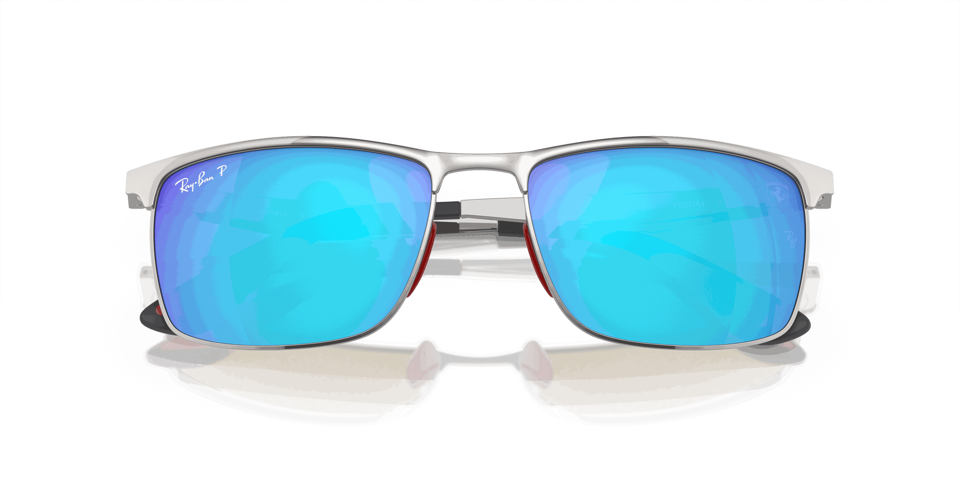 [Blue Lenses, Polished Silver Frame]