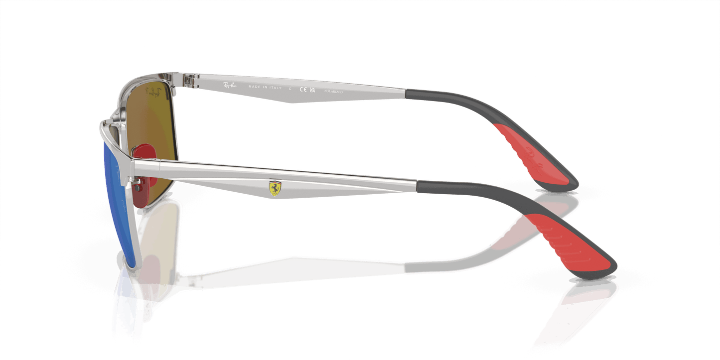 [Blue Lenses, Polished Silver Frame]