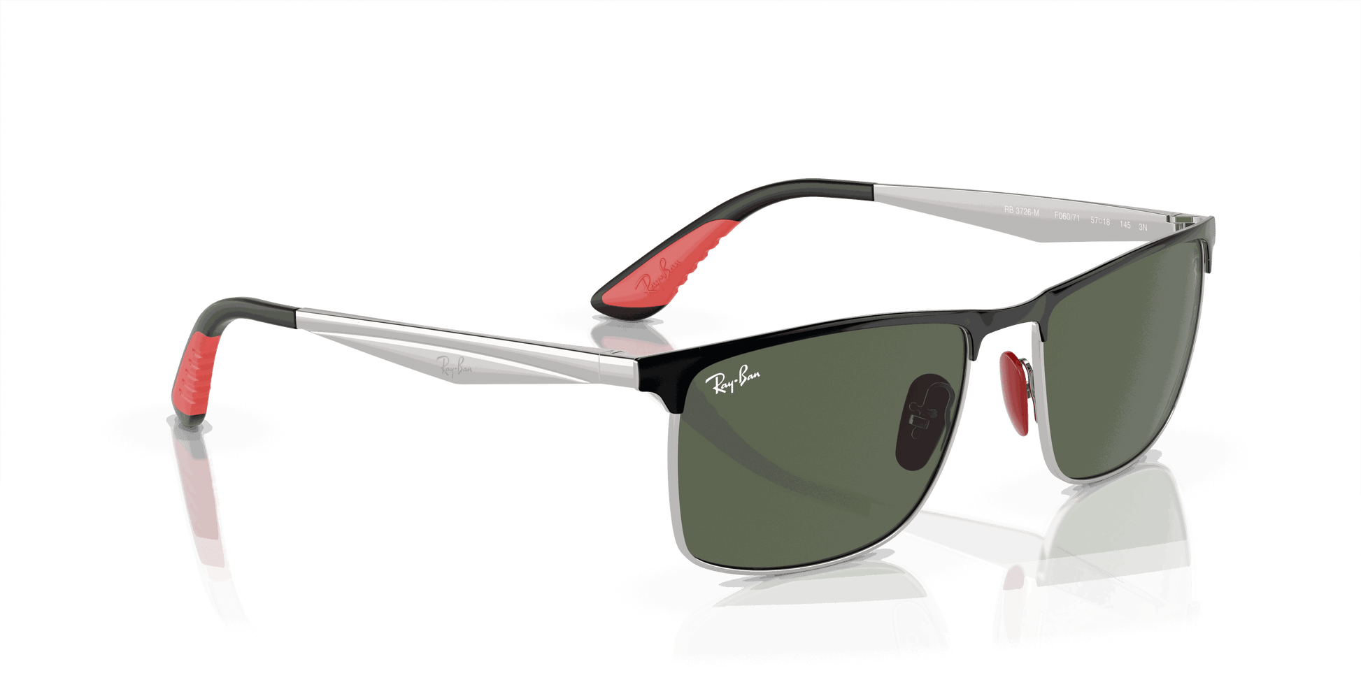 [Dark Green Lenses, Polished Black On Silver Frame]