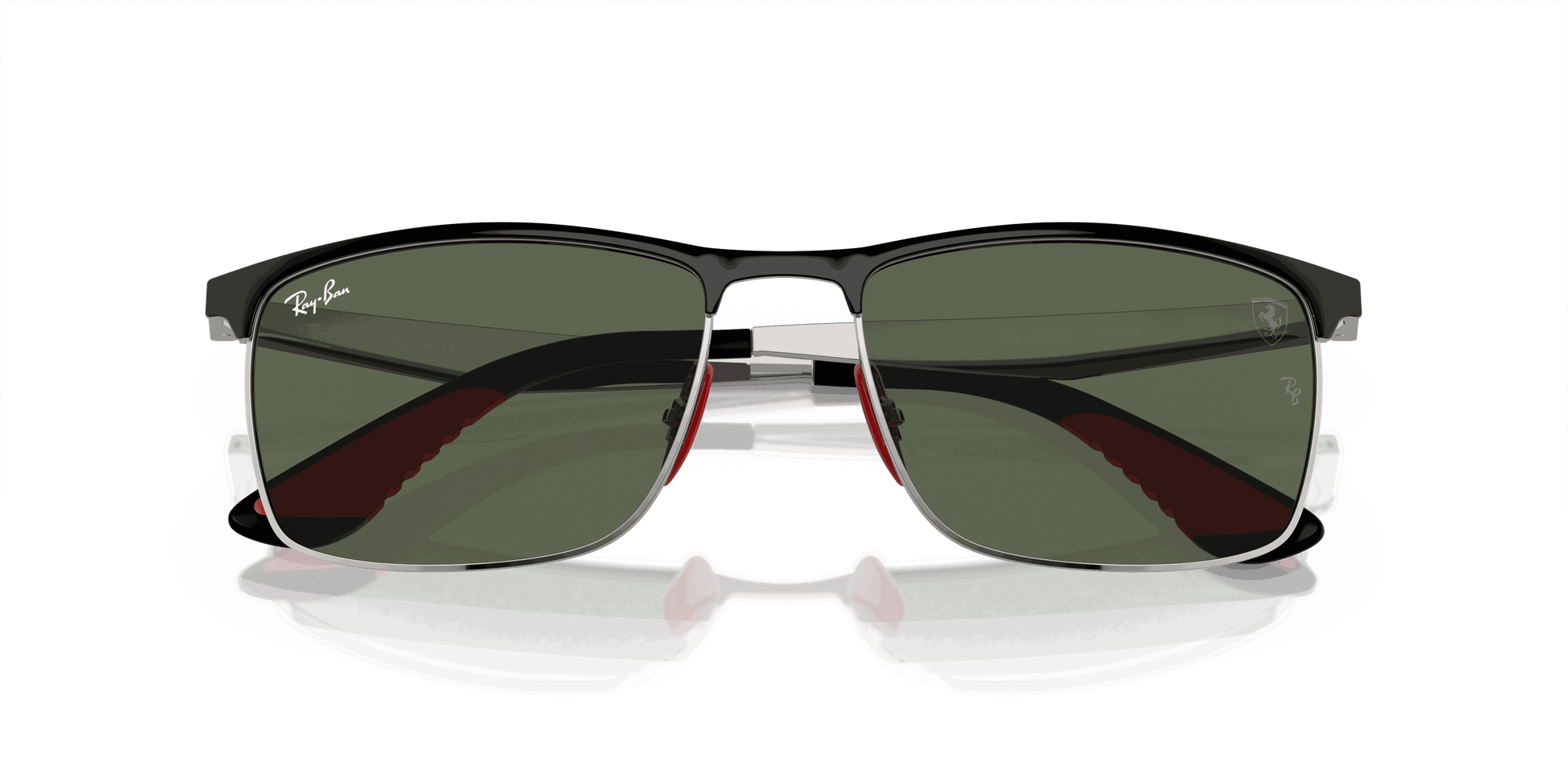 [Dark Green Lenses, Polished Black On Silver Frame]