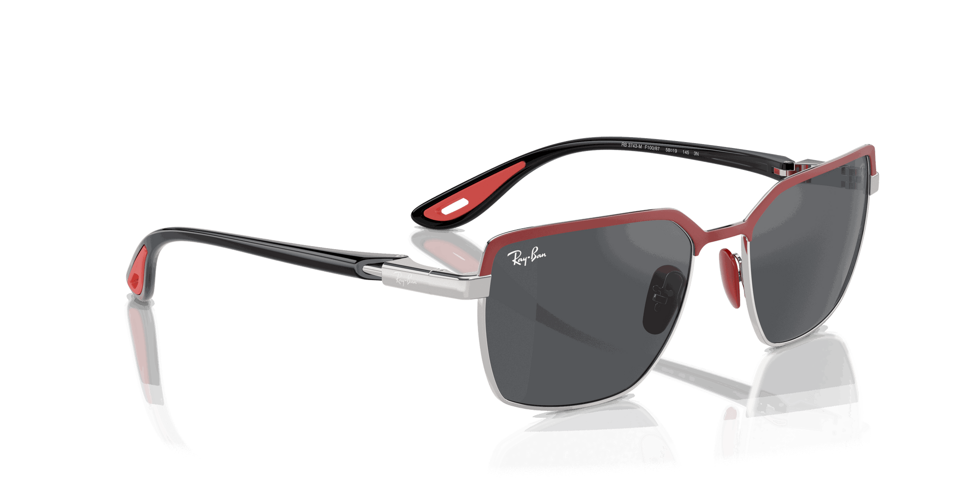[Dark Grey Lenses, Matte Red On Gunmetal Frame]