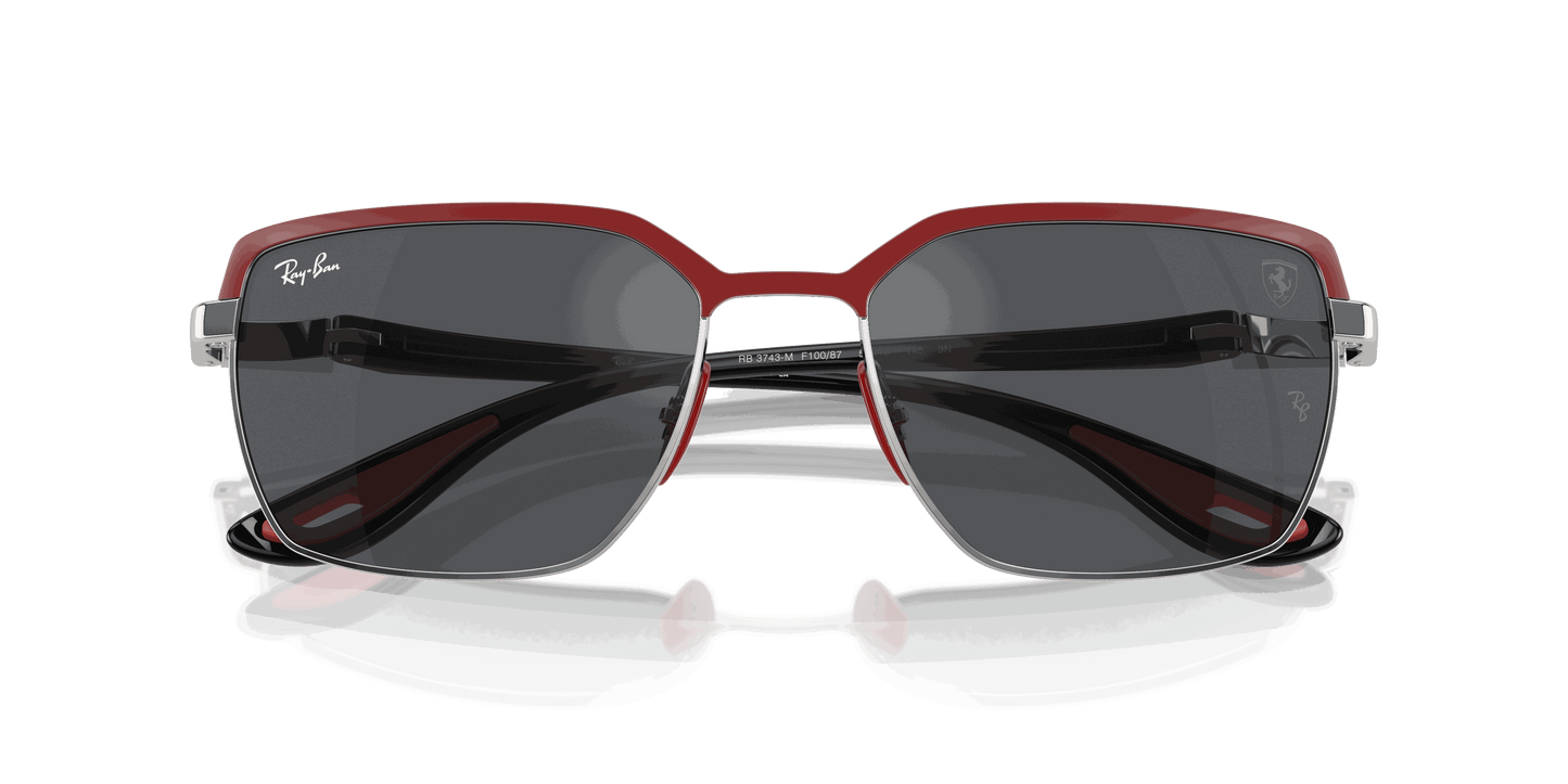 [Dark Grey Lenses, Matte Red On Gunmetal Frame]