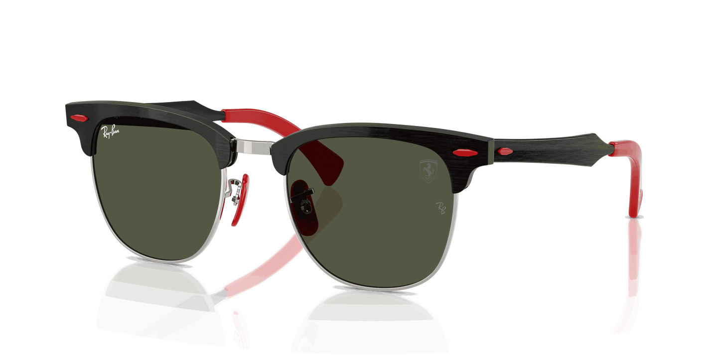 [G-15 Green Lenses, Matte Brushed Black On Silved Frame]