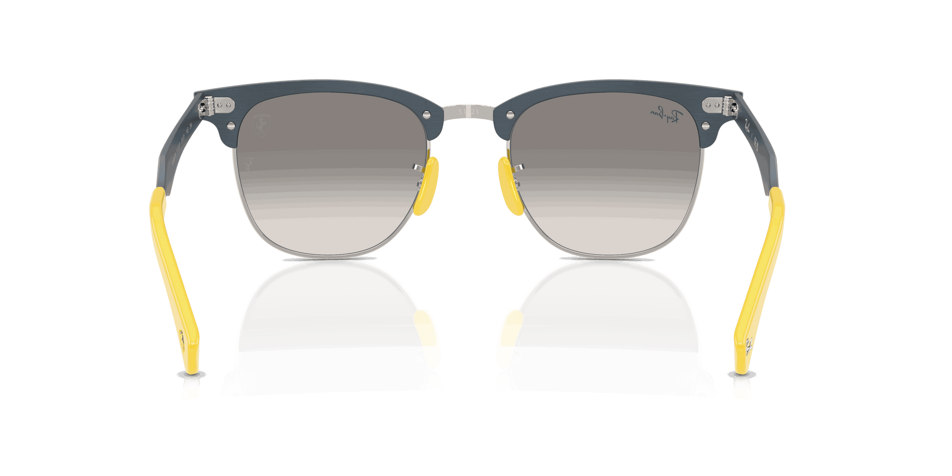 [Clear Gradient Grey Lenses, Matte Brushed Blue On Silver Frame]