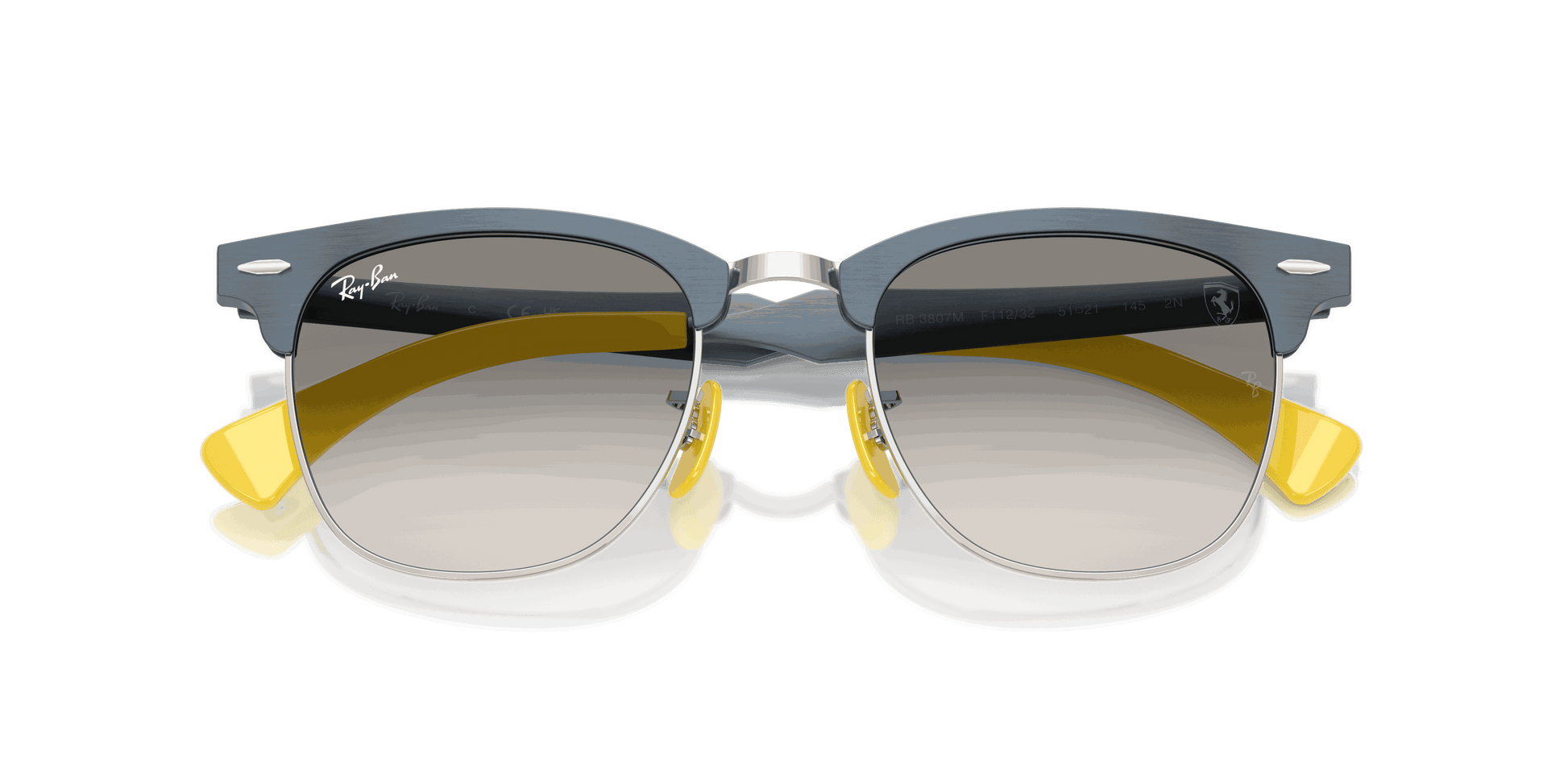 [Clear Gradient Grey Lenses, Matte Brushed Blue On Silver Frame]