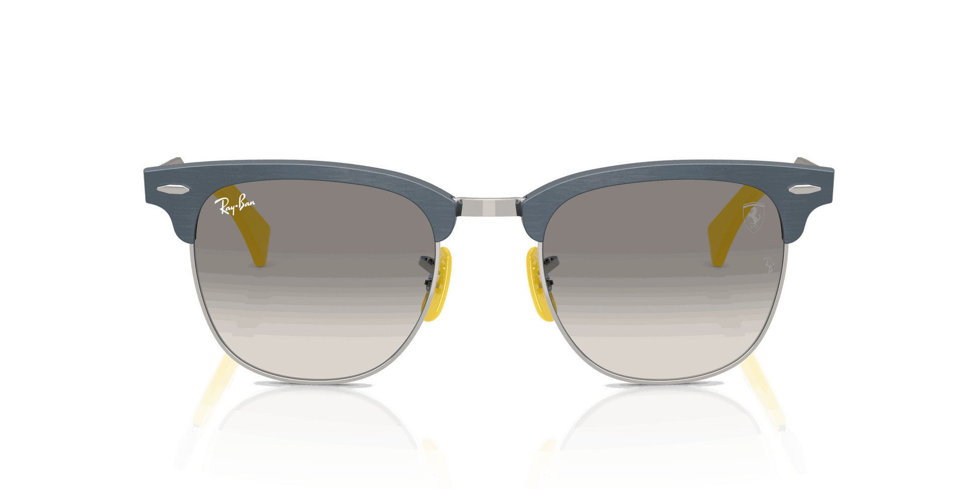 [Clear Gradient Grey Lenses, Matte Brushed Blue On Silver Frame]