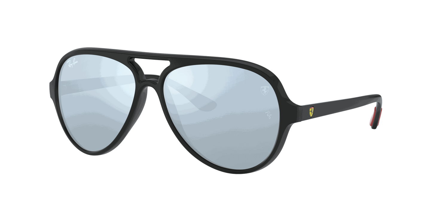 [Silver Flash Lenses, Matte Black Frame]