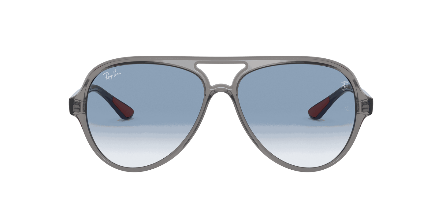 [Light Blue Gradient Lenses, Polished Transparent Grey Frame]