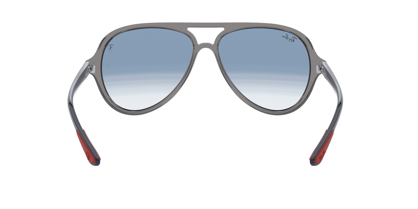 [Light Blue Gradient Lenses, Polished Transparent Grey Frame]