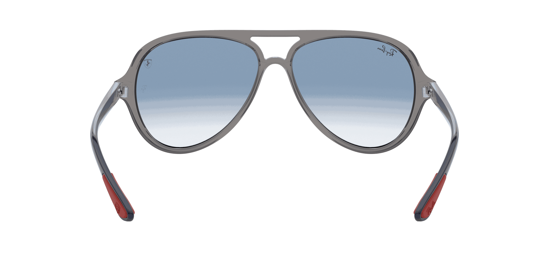 [Light Blue Gradient Lenses, Polished Transparent Grey Frame]