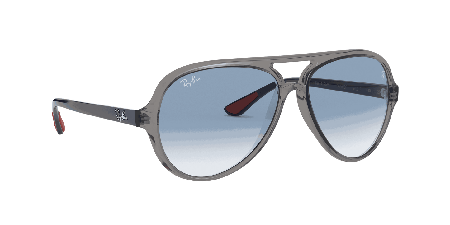 [Light Blue Gradient Lenses, Polished Transparent Grey Frame]