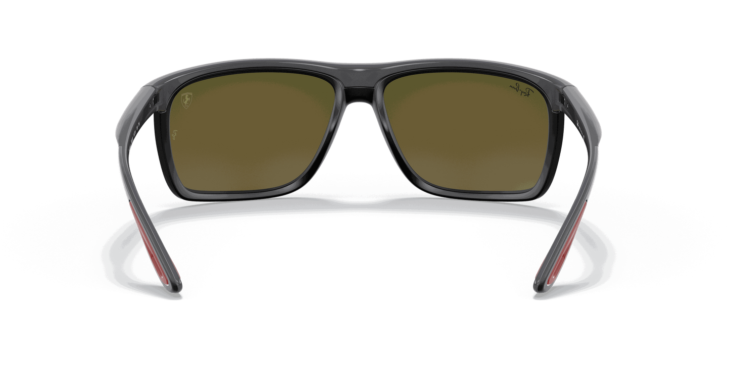 [Blue Mirror Lenses, Polished Grey Frame]