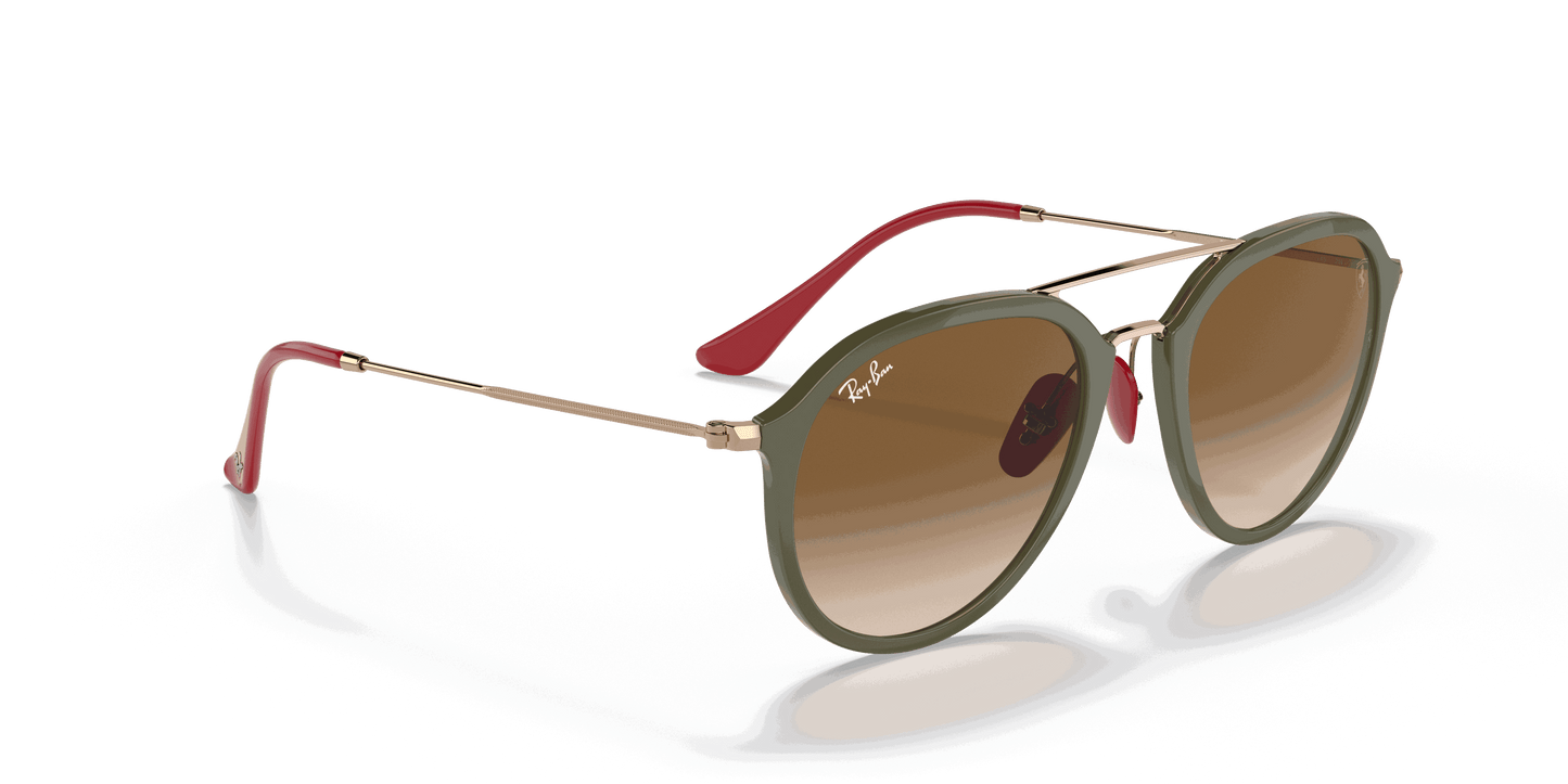 [Light Brown Gradient Lenses, Polished Green Frame]