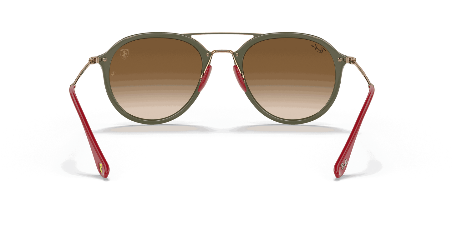 [Light Brown Gradient Lenses, Polished Green Frame]