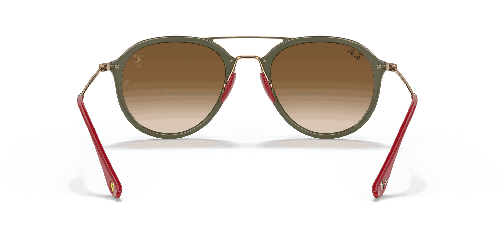 [Light Brown Gradient Lenses, Polished Green Frame]