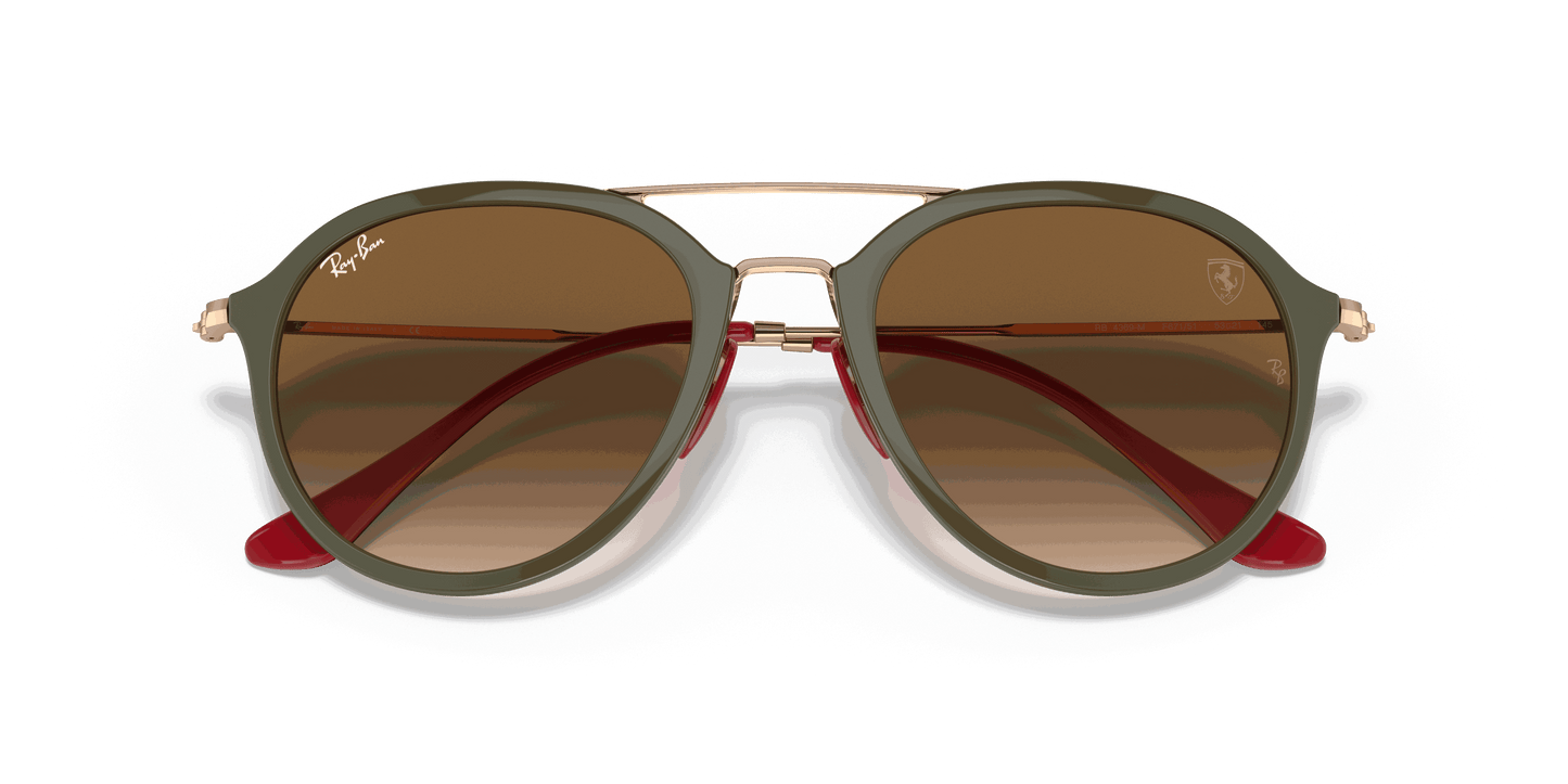 [Light Brown Gradient Lenses, Polished Green Frame]