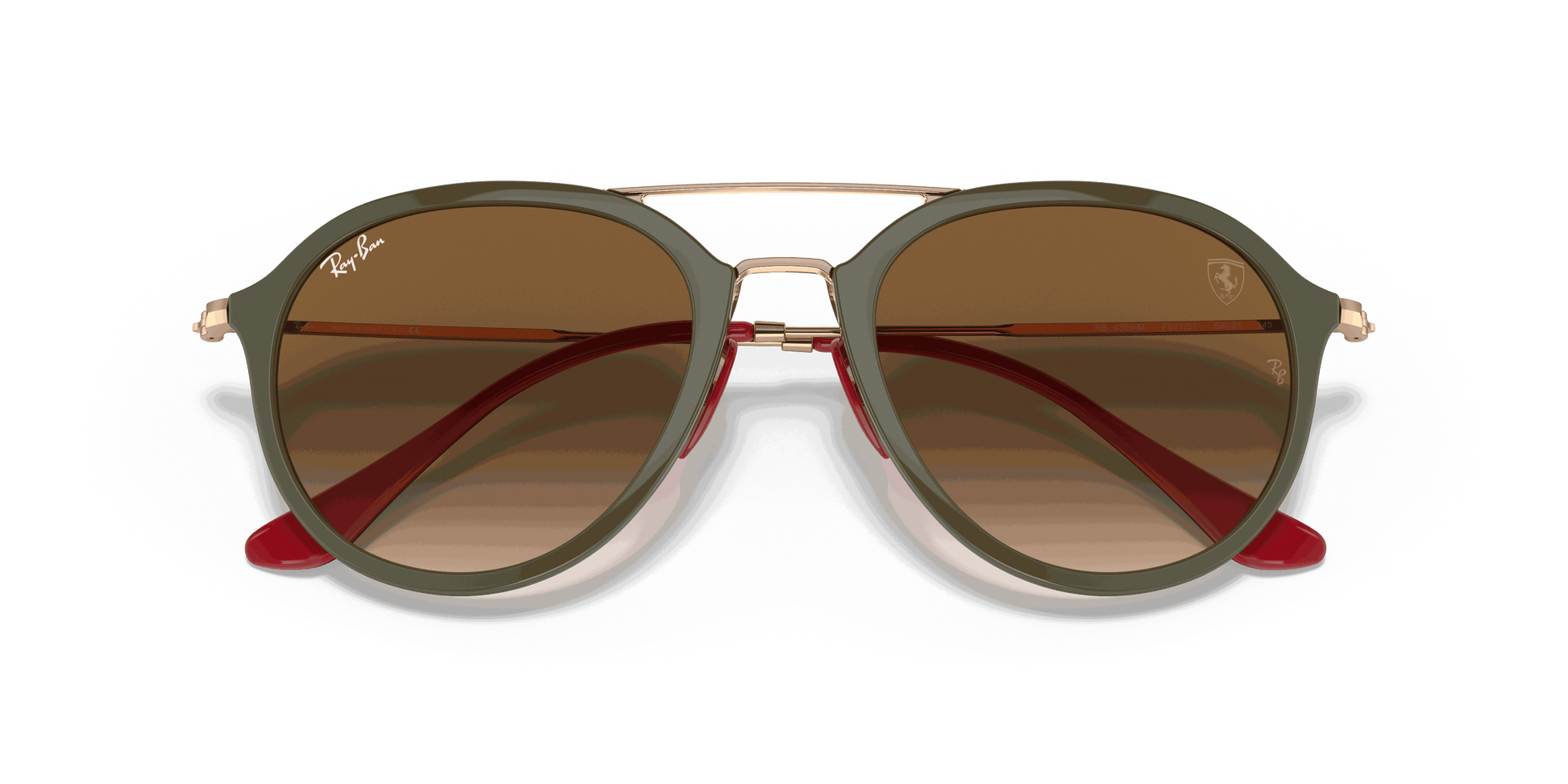 [Light Brown Gradient Lenses, Polished Green Frame]