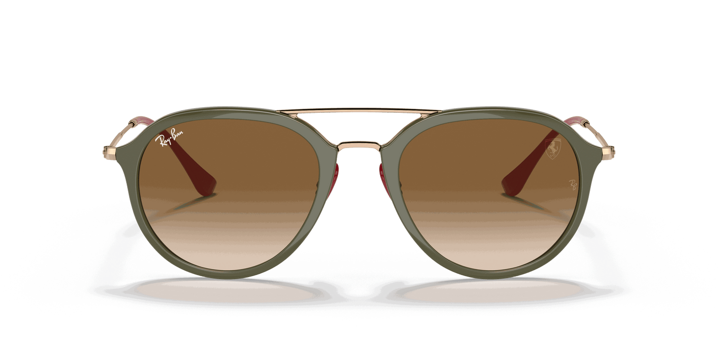 [Light Brown Gradient Lenses, Polished Green Frame]