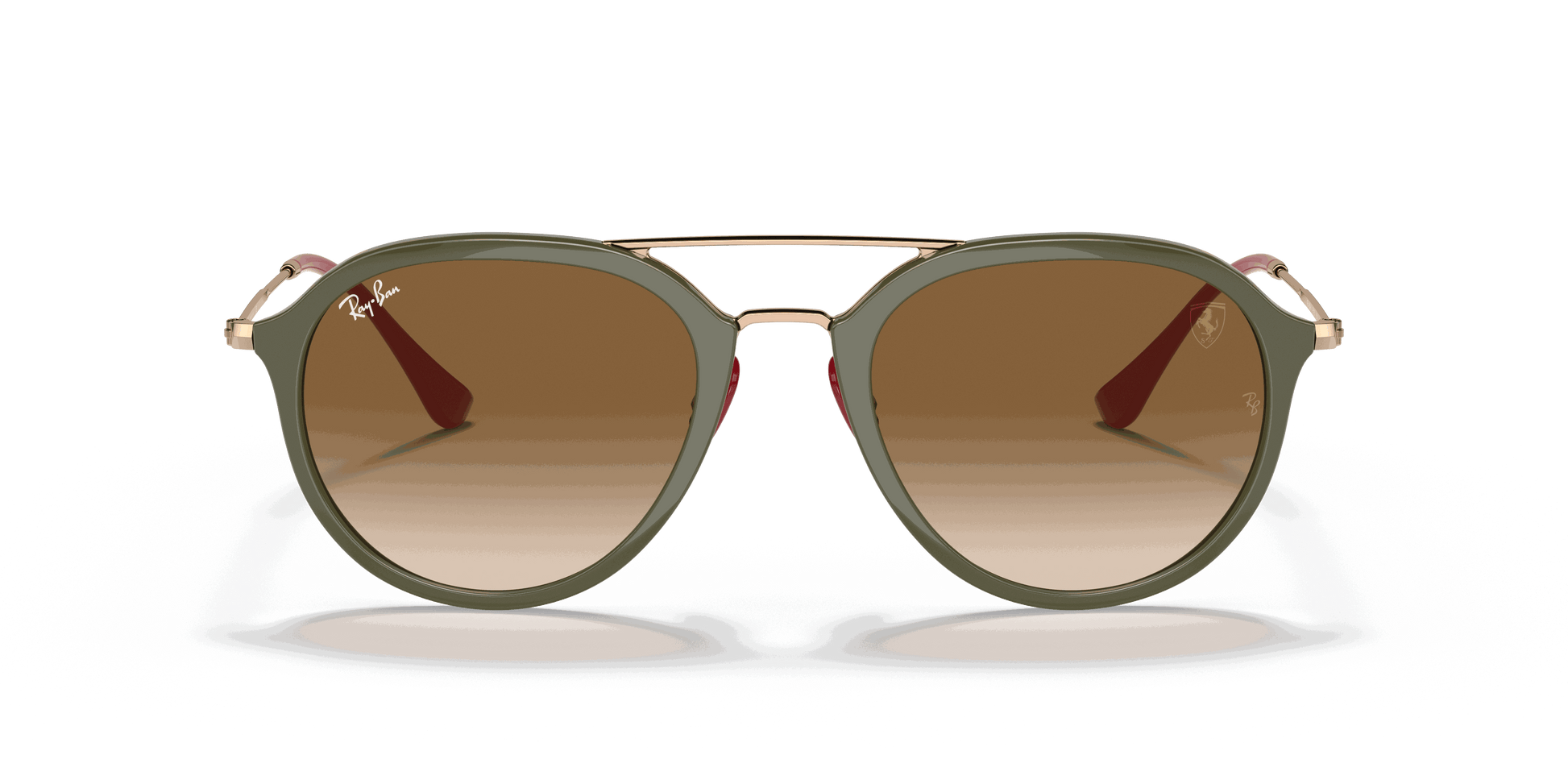 [Light Brown Gradient Lenses, Polished Green Frame]