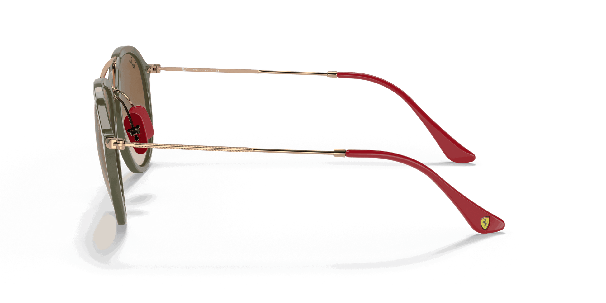 [Light Brown Gradient Lenses, Polished Green Frame]