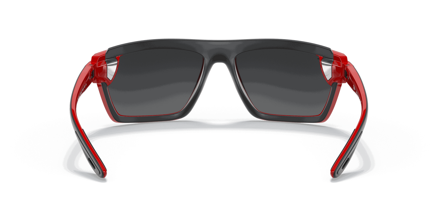 [Grey Mirror Silver Lenses, Polished Red Frame]