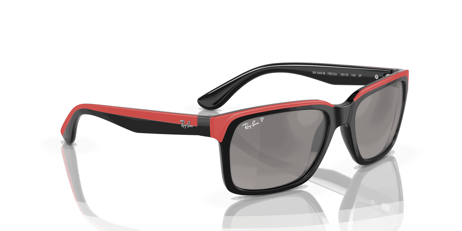 [Grey Lenses, Polished Black On Red Frame]