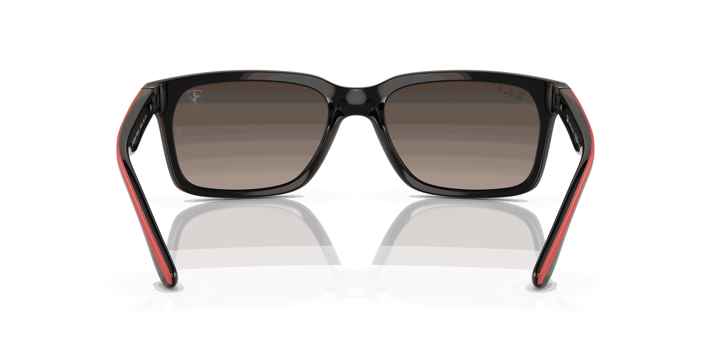 [Grey Lenses, Polished Black On Red Frame]