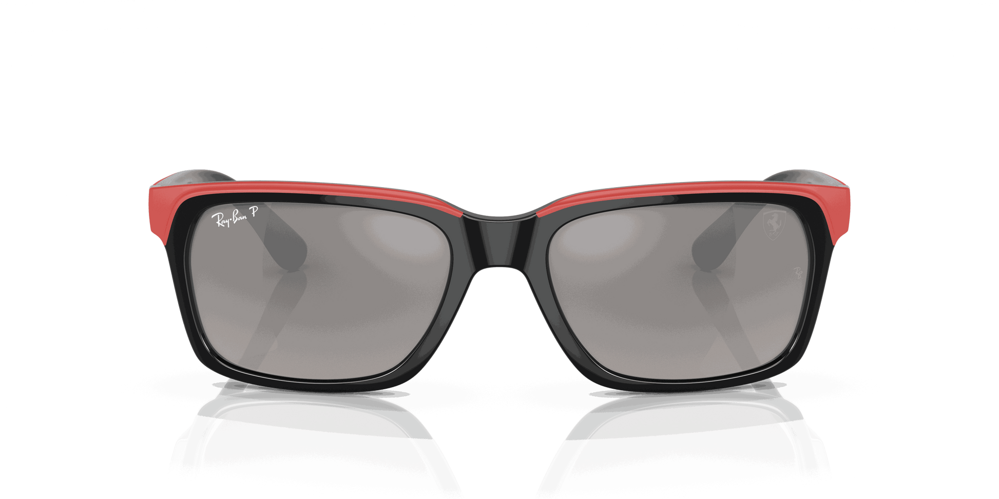 [Grey Lenses, Polished Black On Red Frame]