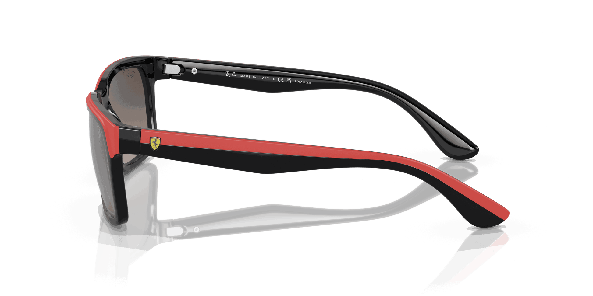 [Grey Lenses, Polished Black On Red Frame]